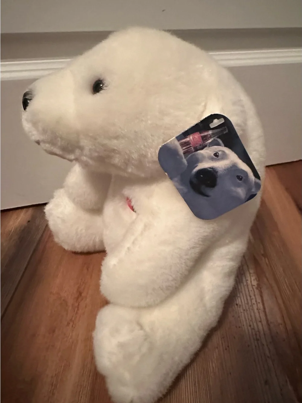 Vintage 1993 Coca Cola White Polar Bear Plush with Red Logo NWT